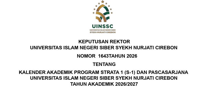 UIN Siber Syekh Nurjati Cirebon Tetapkan Kalender Akademik Tahun Akademik 2026/2027